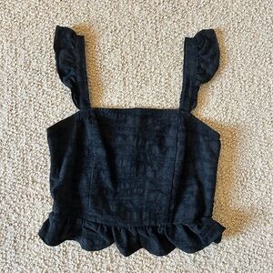 cute textured black tank